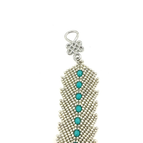 Hand Crafted Silver and Turquoise Bracelet - Picture 7 of 9